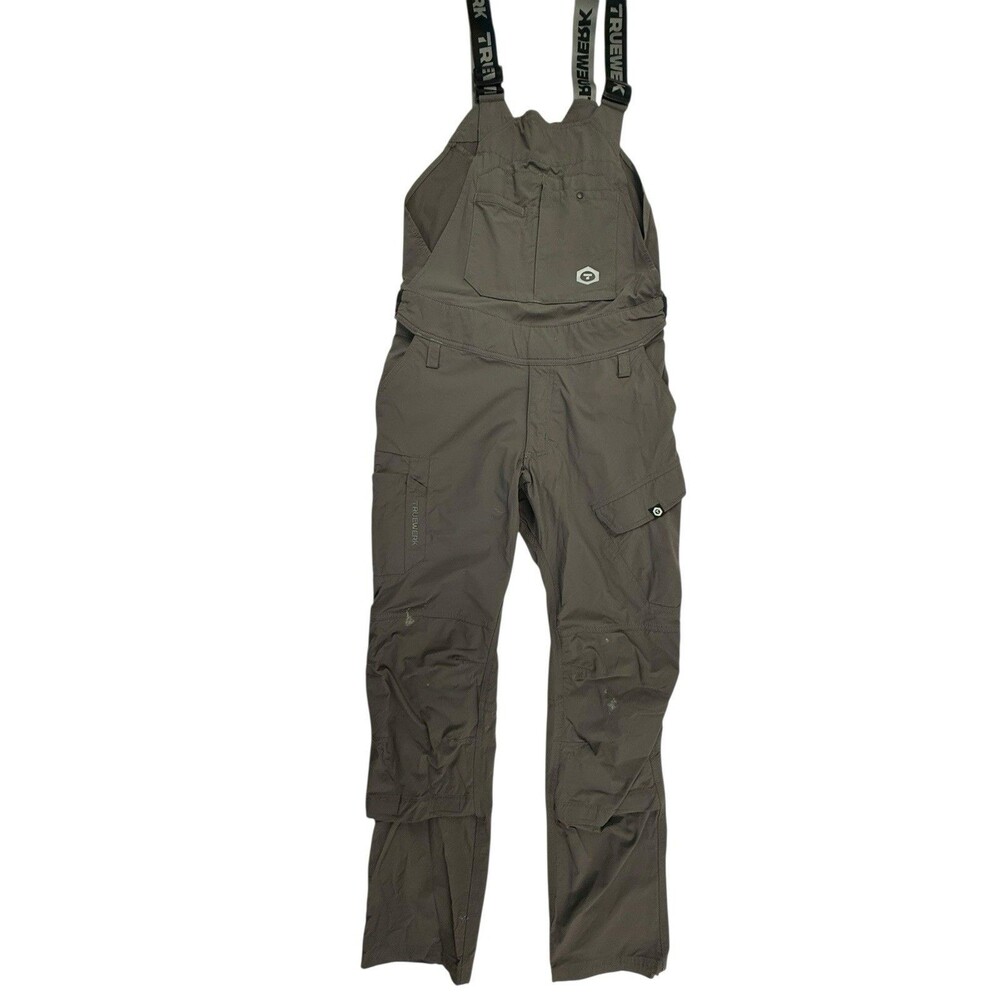 Truewerk T1 Overalls Men Small Long Grey W/Knee Pad Pockets Adjustable SPOTS
